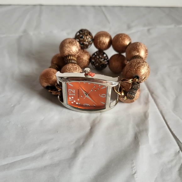 NARMI Ladies Wide Gold And  Bronze Changeable Band Quartz Wrist Watch Works! - Picture 4 of 4